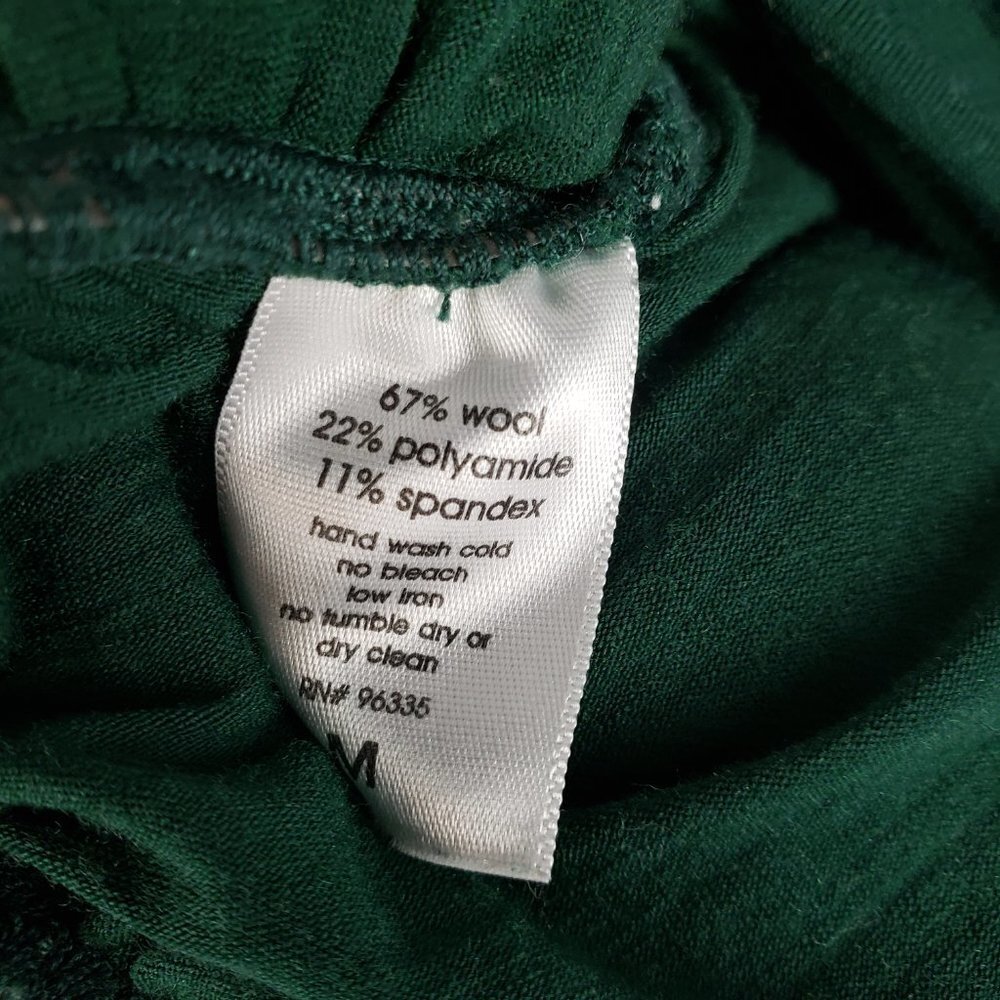 Susana Monaco Top Ruched Long Sleeve Green Wool Blend Size Medium - Picture 11 of 11